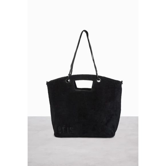 NWT BEIS Terry Tote in Black - Picture 7 of 11